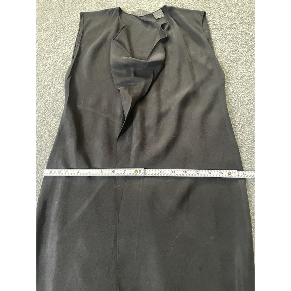 Daryl K Drapey Cowl Neck Sheath Dress Sz 6 Black Tencel Pleated Classic Elegant - Picture 10 of 14